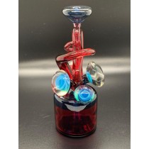 Cambria Glass Blue Stardust and Red Rig